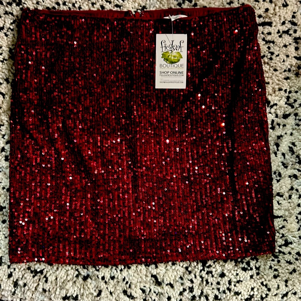 Holiday sequence skirt